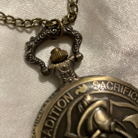 Firefighter St Florian Pocket Watch w/Chain 🧯🚒 - Picture 3 of 10
